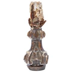 18th Century Decorated Italian Fragment Candlestick or Decorative Accessory