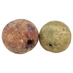 Antique Curious Pair of Scottish Victorian 'Sweep Balls'