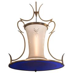 Ernst Spolén Attributed, A Rare and Large Swedish Brass and Glass Chandelier 8