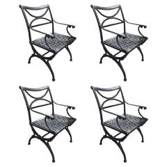 Set of Four Wrought Iron Chairs