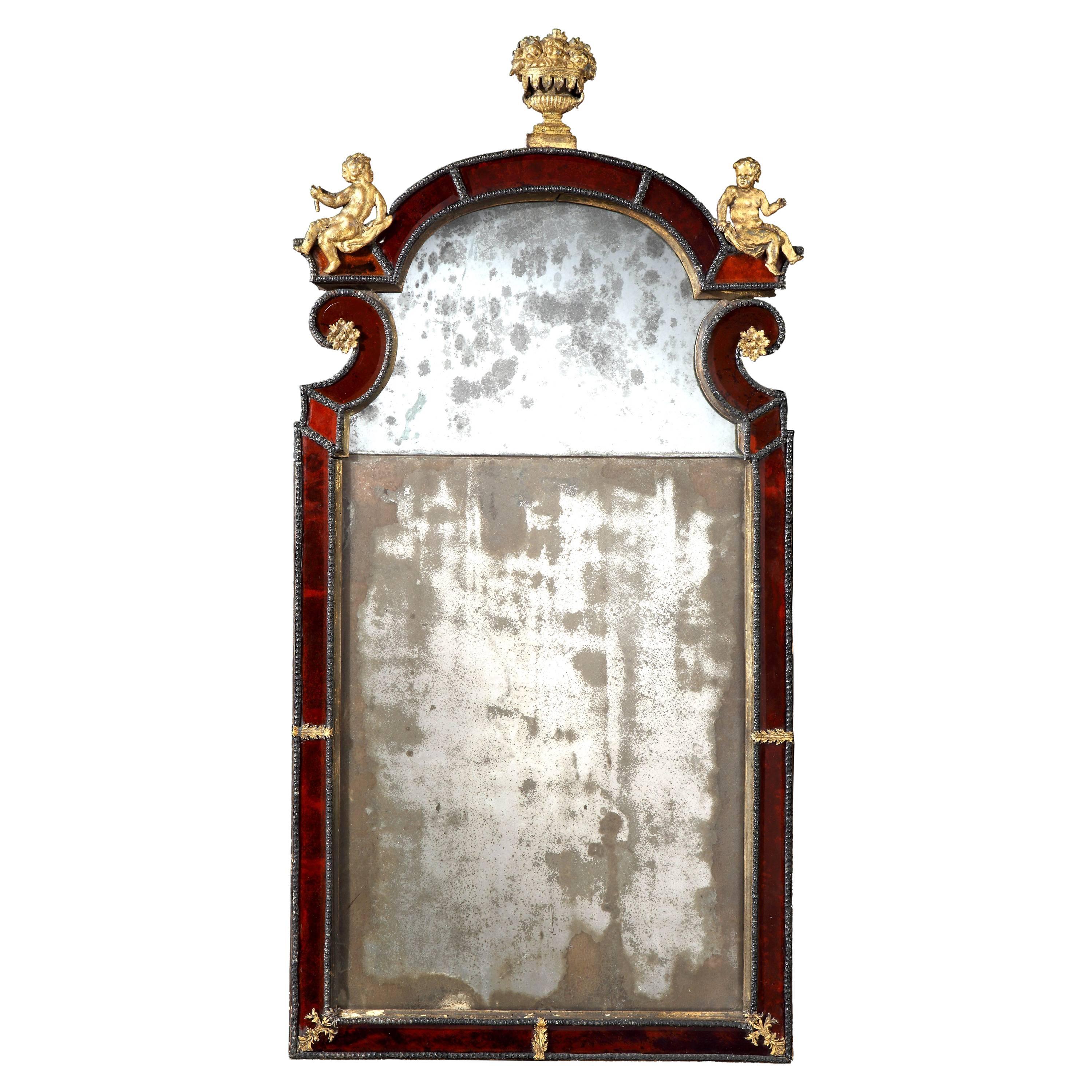 Exceptional Early 18th Century Swedish Baroque Pier Mirror For Sale