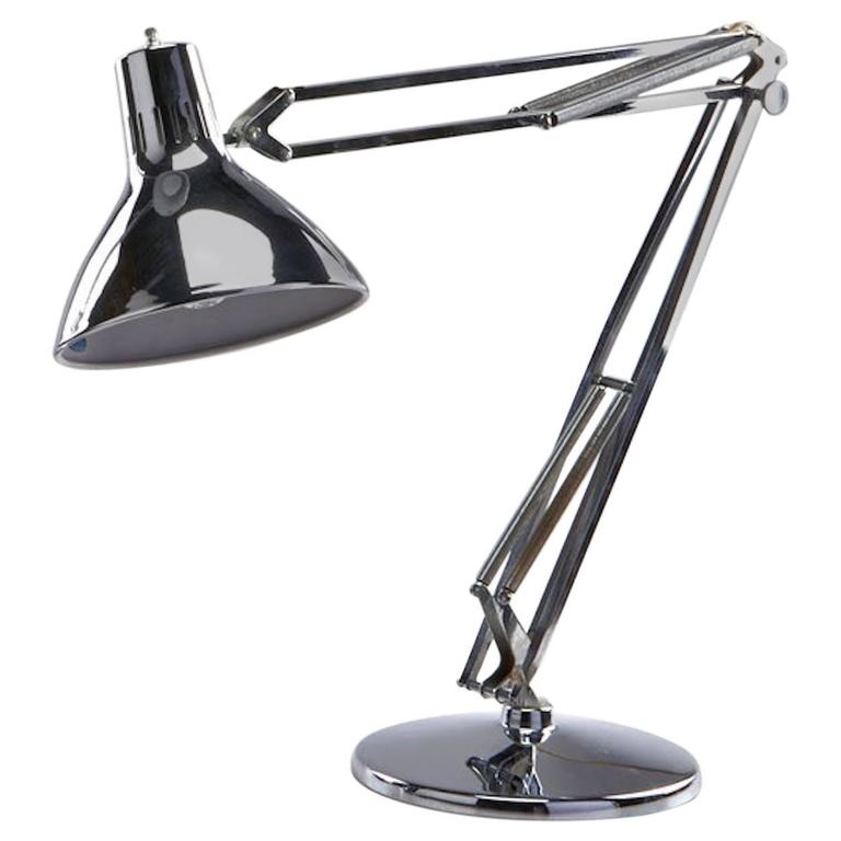 Articulated Chrome Desk Lamp For Sale at 1stdibs