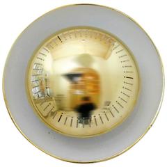 Vintage Perforated Round Brass Sconce in the Style of Gino Sarfatti, Arteluce, 1950s