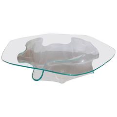 Wonderful Large Glass Coffee Table Attributed to Laurel Fyfe