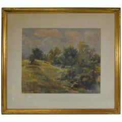 Antique Framed Landscape Watercolor by Edmund Osthaus