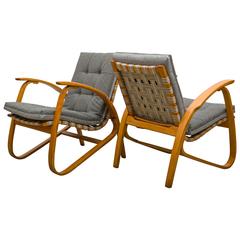 Two Easy Chairs by Jan Vanek with Exclusive 100% Merino Wool