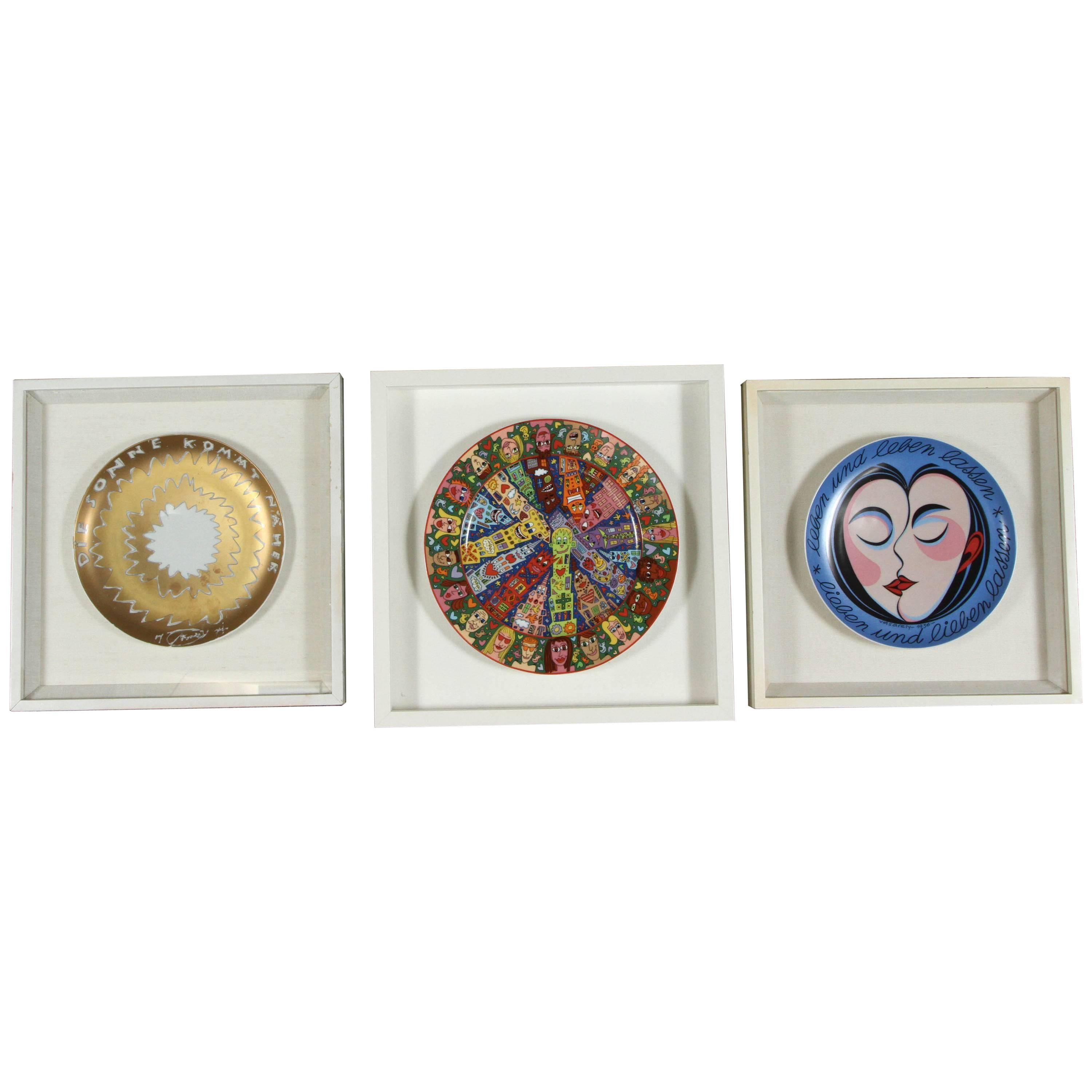 Rosenthal Collectible Set of Three Framed Plates For Sale