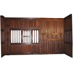 Vintage English Renaissance Carved Oak Paneled Room