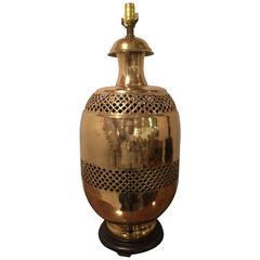 Large Midcentury Brass Table Lamp