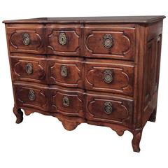 18th Century French Walnut Commode "En Arbalete"