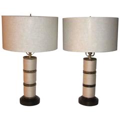 Used 19th Century French Napoleon III Pair of Thread Lamps