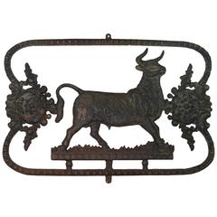 Butcher Sign in Cast Iron, France, 19th Century
