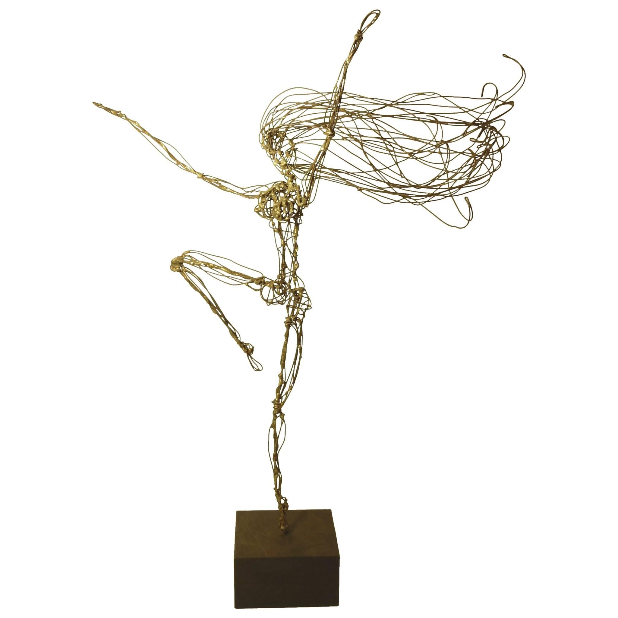 California Modernist Sculptor Art Piatt Wire and Bronze Abstract Sculpture