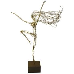 Vintage California Modernist Sculptor Art Piatt Wire and Bronze Abstract Sculpture