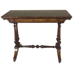 19th C. Figured Walnut Fold Over Card Table by Lamb of Manchester