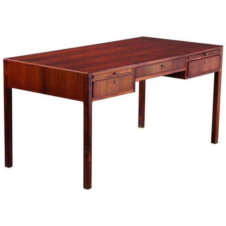 Danish rosewood desk circa 1960s For Sale at 1stDibs
