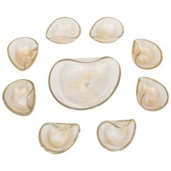Set of Nine Murano Bowls Attributed to Salviati