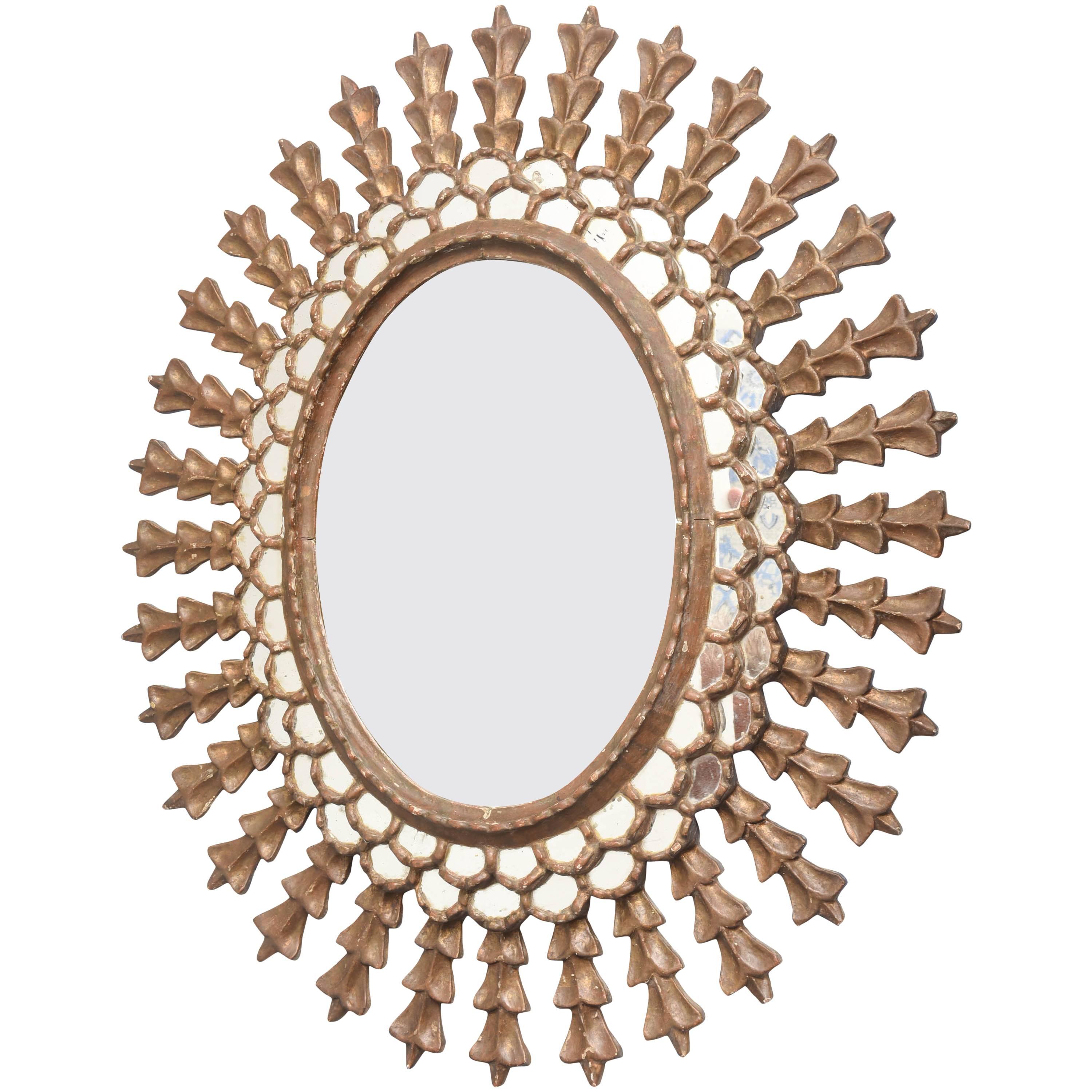 European Oval Gold Mirror