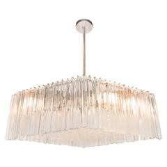Venini Diamond Form Chandelier with Murano Glass Triedri Prisms 12