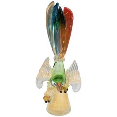 Murano Glass Sculpture of a Parrot