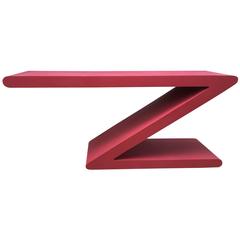 Mid-Century "Z" Form Red Console Table