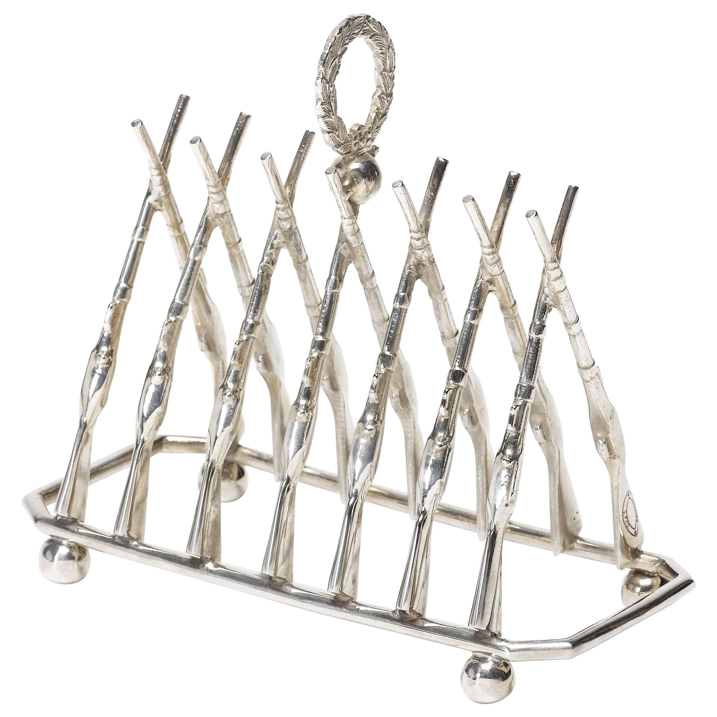 Sheffield Silver Hunting Rifle Toast Rack, Circa 1900