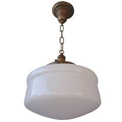 Brass School House Pendant, circa 1920s