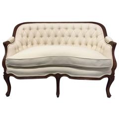 Louis XIV Style Walnut Loveseat 10