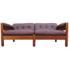 Fine Teak and Leather Danish Modern Sofa by A. Mikael Laursen