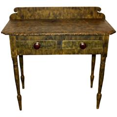 Antique Rare 19th Century Faux Smoked and Grain Painted Dressing Table