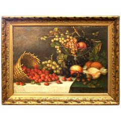 19th Century Opulent Still Life, Oil on Canvas in Period Frame 4