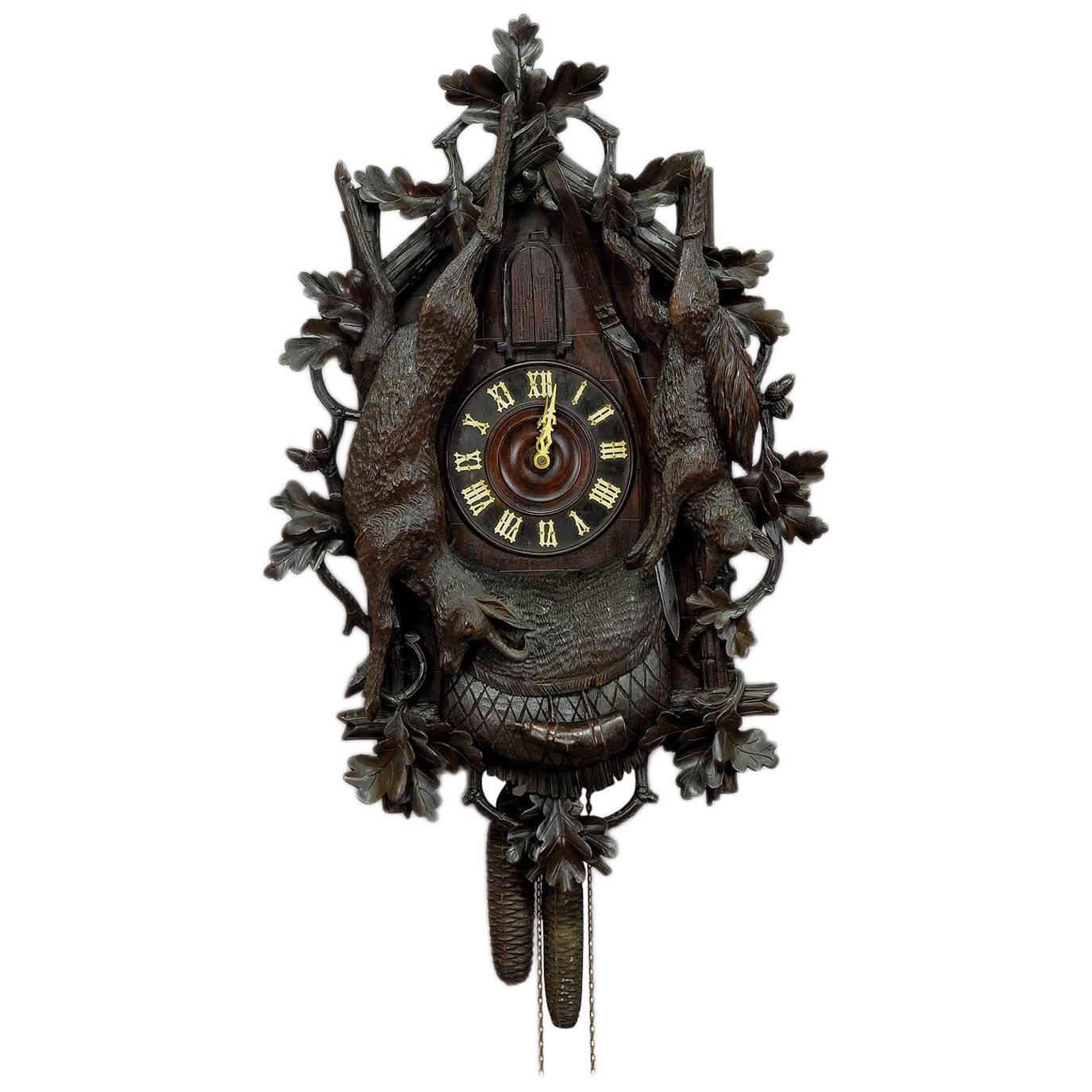 Rare Antique Black Forest Trumpeter Clock, circa 1900