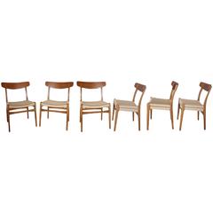 Set of Eight Restored Hans Wegner Ch-23 Dining Chairs