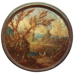 Continental Castle Landscape Oil  on Canvas Painting