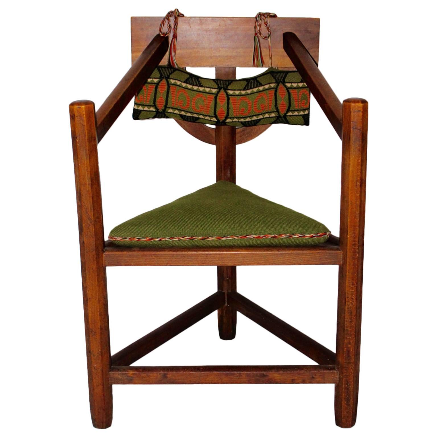 Rustikaler Vintage-Sessel oder Beistellstuhl aus Buchenholz im Art déco-Stil, Schweden 1920er Jahre im Angebot