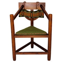 Art Deco Rustic Beechwood Vintage Armchair or Side Chair Sweden 1920s