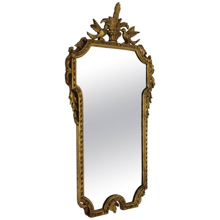 Antique Gilt Carved Wood Wall Mirror or Trumeau Mirror Austria, circa