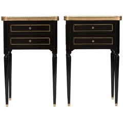 Louis XVI Pair of Marble-Top Side Tables Louis XVI Pair of Marble-Top Side Tables