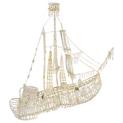 Large Crystal Galleon Chandelier, circa 1940, Spain