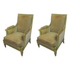 Pair of Maison Jansen Louis XVI Style Armchairs or Bergères