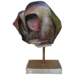 Ceramic Abstract Sculpture by Marcello Fantoni, 1970