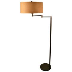 Brass Swing-Arm Floor Lamp