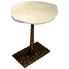 Elegant Sculptural Bone Turtle Shell Side Table
