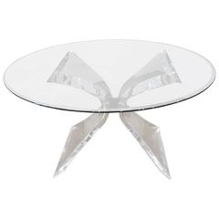 Lion in Frost Butterfly Lucite and Glass Dining Table