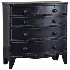 Antique Bow Front Faux Bamboo English Chest of Drawers, circa 1860 8