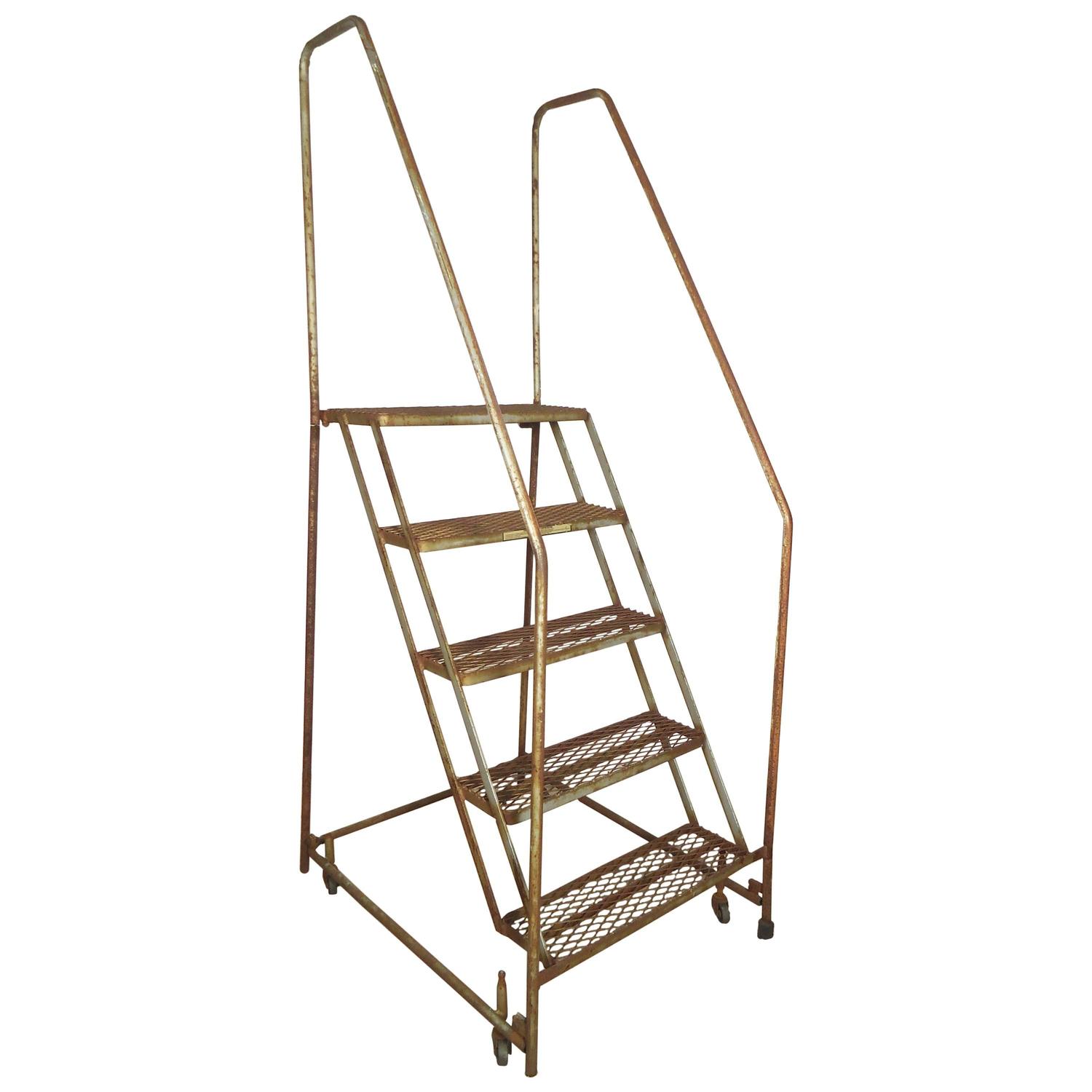 Vintage Industrial Step Ladder at 1stdibs