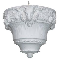 White Plaster Hanging Light or Planter