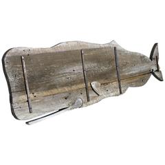 Weathered Wood Sperm Whale Wall Hanging