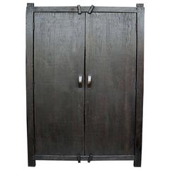 Custom Large Primitive Modern Armoire/Cabinet/Wardrobe in Ebony Finish 12