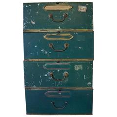 Aquamarine Vintage Safes, 1936, Set of Four